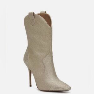Jessica Simpson Gold Heeled Boots